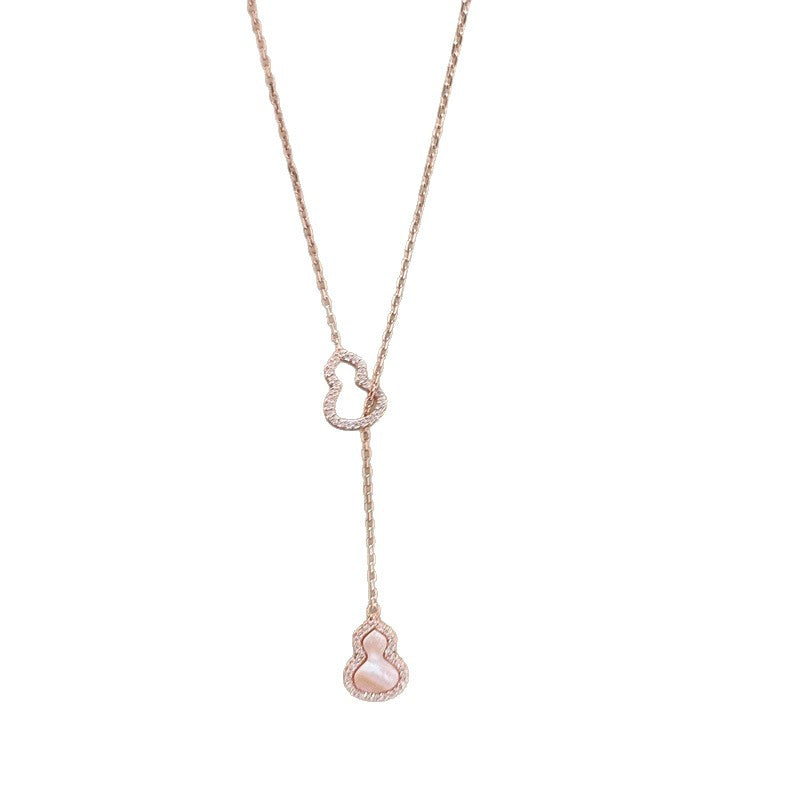 Wholesale Summer Light Luxury Pink Gourd Choker Necklace