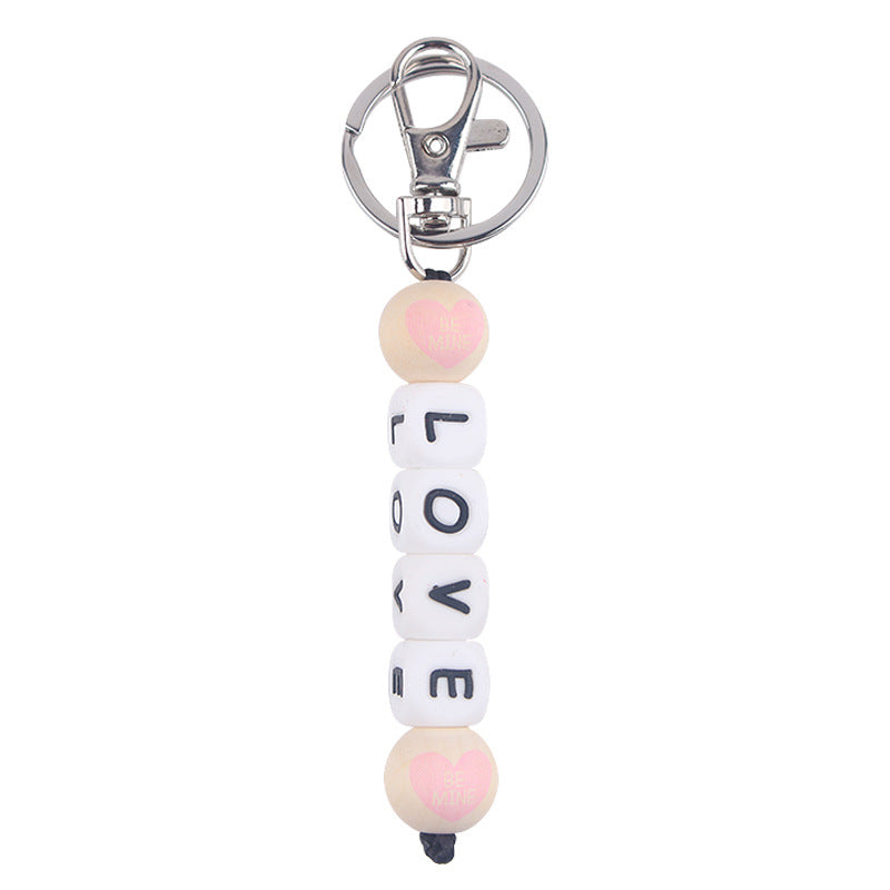 Wholesale Handmade Wooden Bead Pendant Creative Keychains