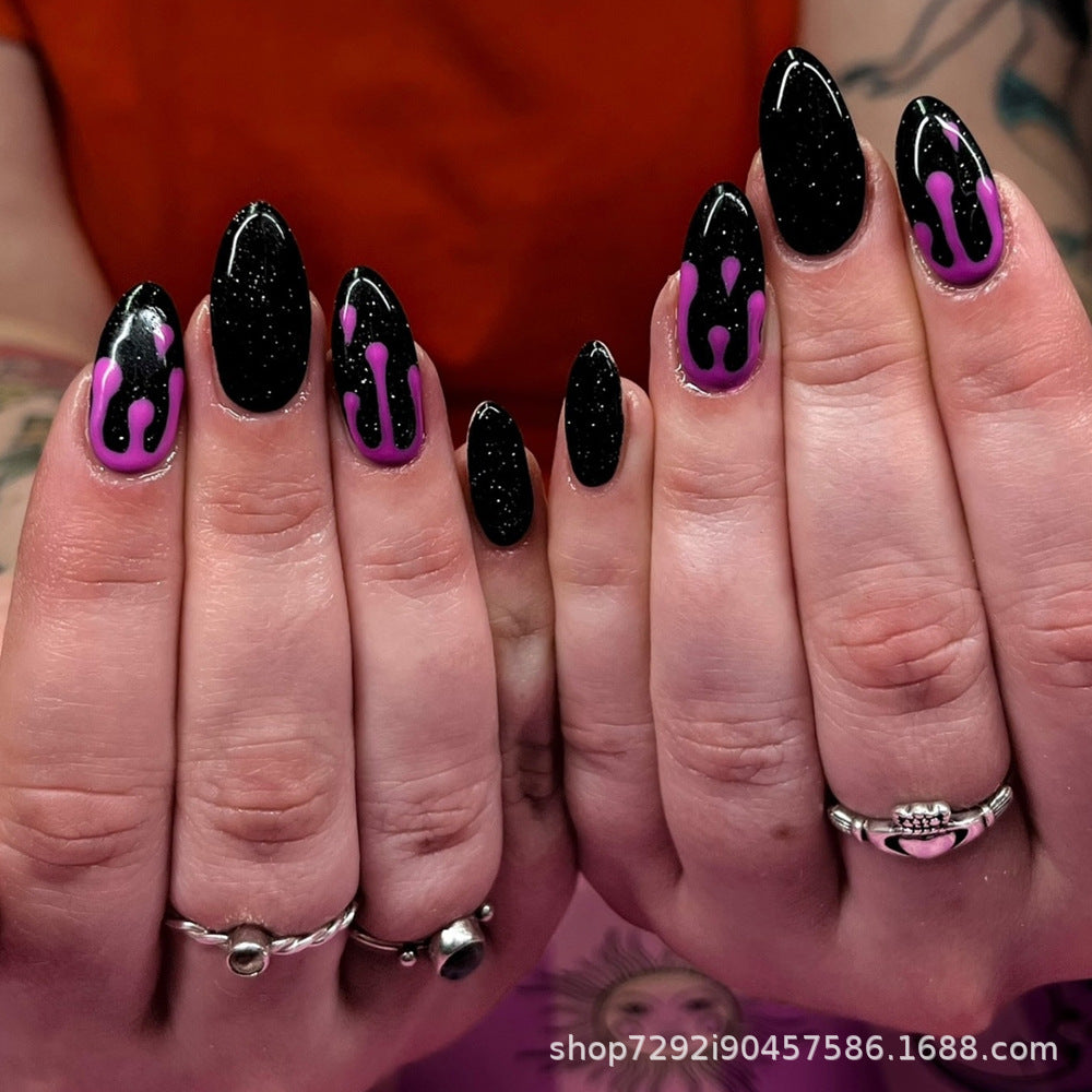 Wholesale 24 Pieces/box Halloween Press-on Nails Kits Nail Stickers ACC-NS-XingNai029