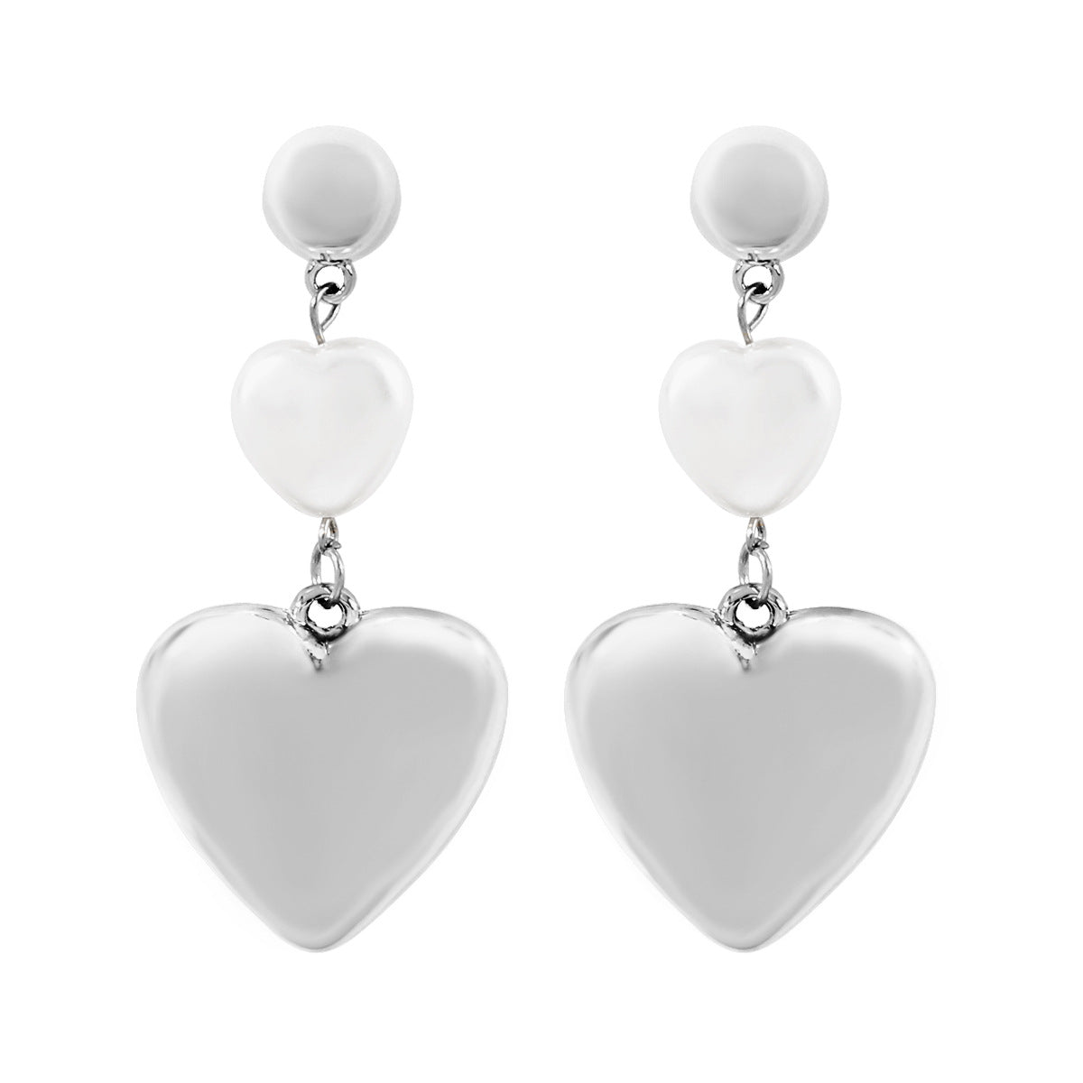 Wholesale  metal love imitation pearl earrings niche design luxury high sense earrings temperament earrings