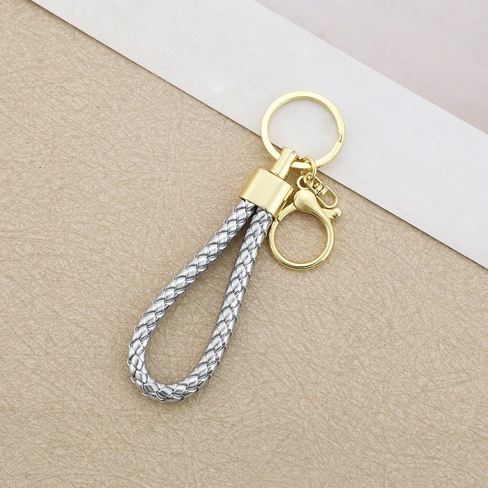 Wholesale Leather Round Dragon Woven Keychain Car Key Accessory Birthday Gift for Colleagues