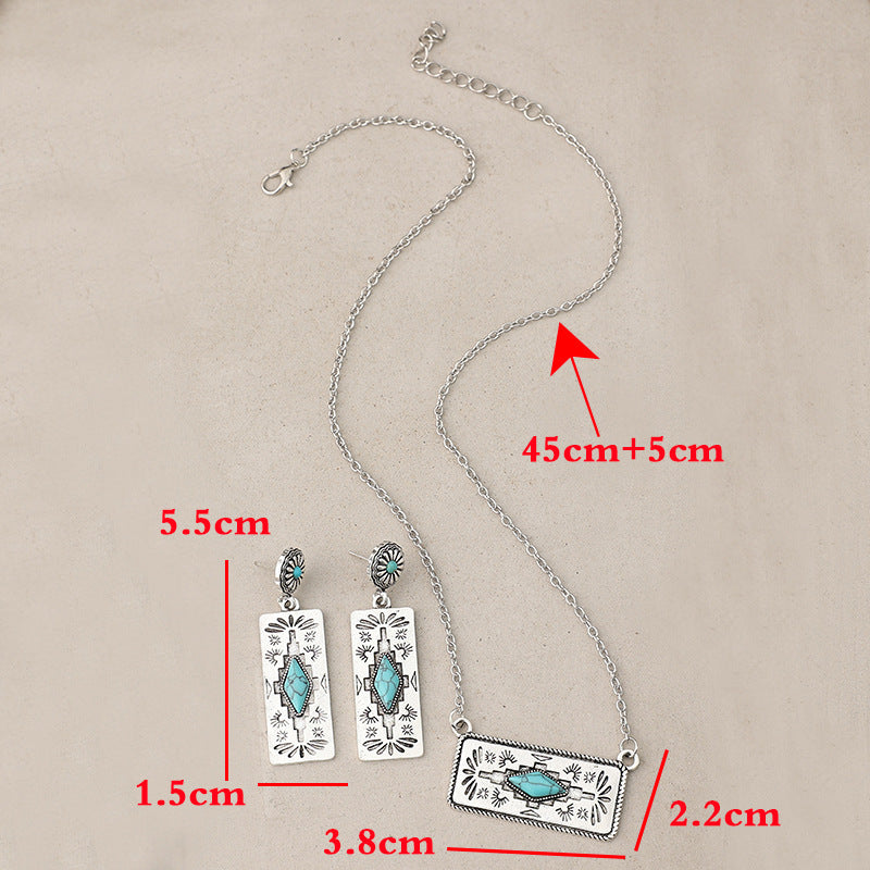 Wholesale Bohemian Retro Style Pumpkin Flower Alloy Earrings Necklace