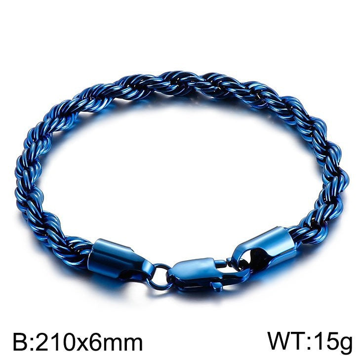 Wholesale Titanium Steel Bracelets Spiral Twist Chain Couple Bracelet ACC-BT-KaLun001