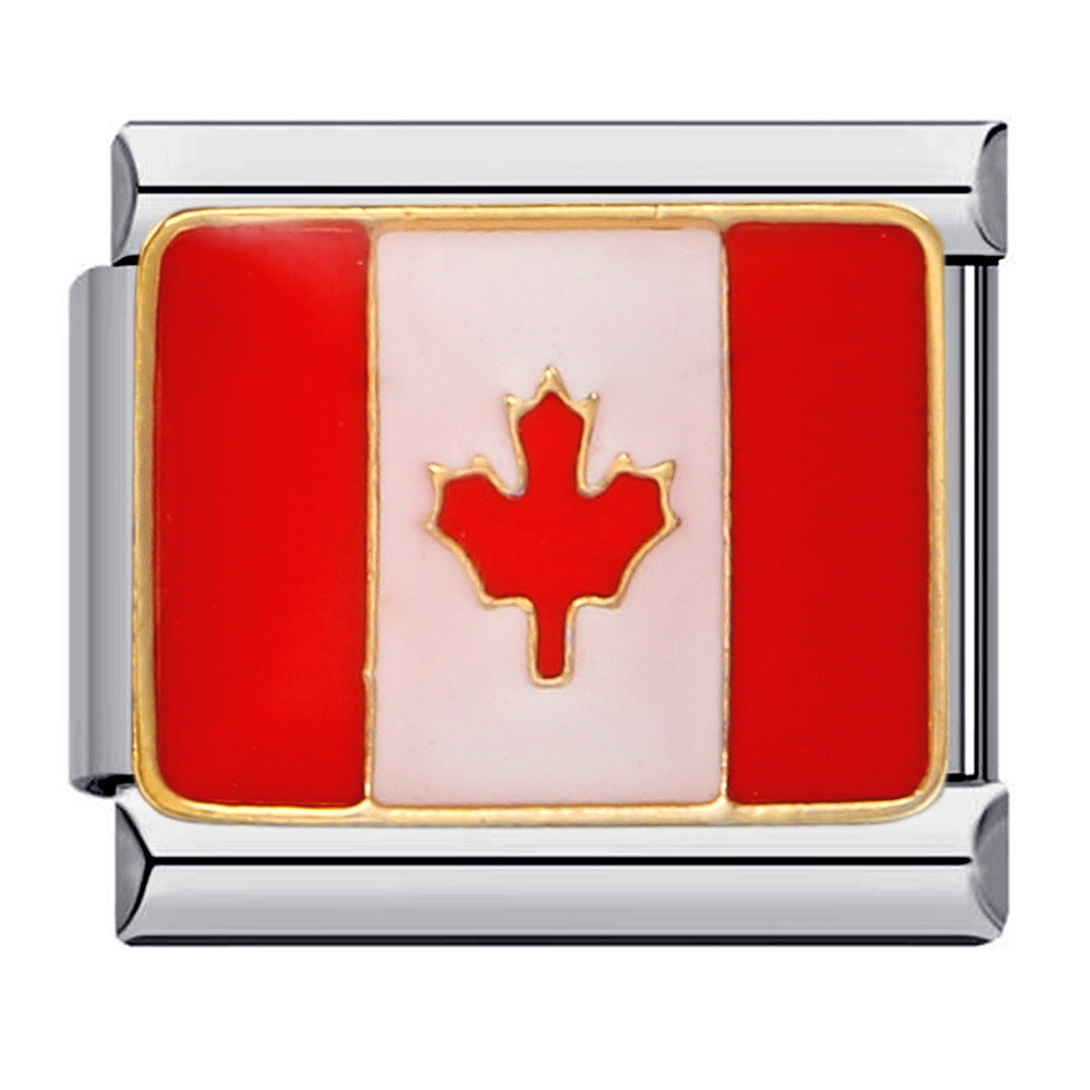 Wholesale 9mm Oil Drop Flag DIY Italian Charm Bracelet ACC-BT-QiYing023