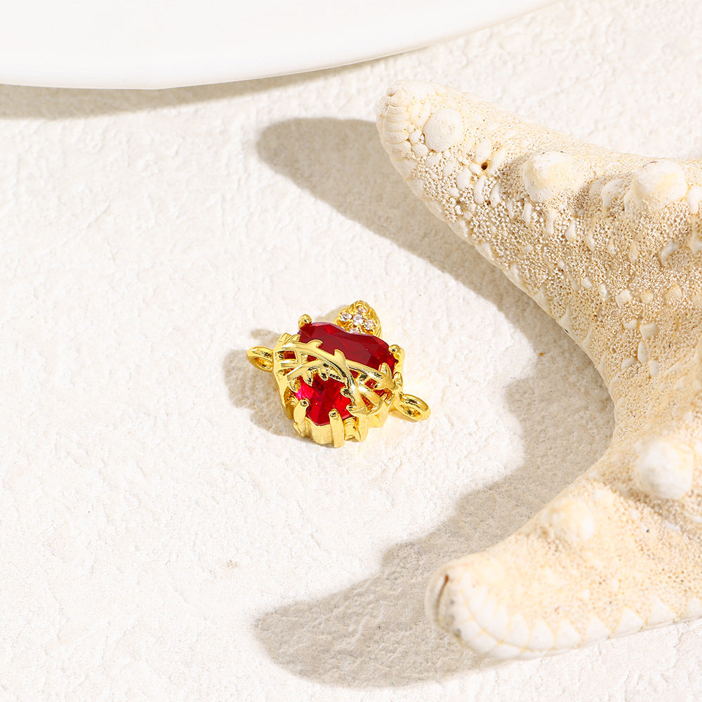 Wholesale  Red Crown Heart Double-Hole Adjustable Bracelet