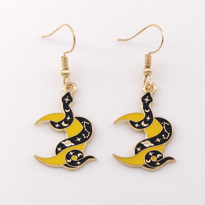 Wholesale Halloween Crow Bat Snake Alloy Oil Drop Earrings ACC-ES-Liyao006