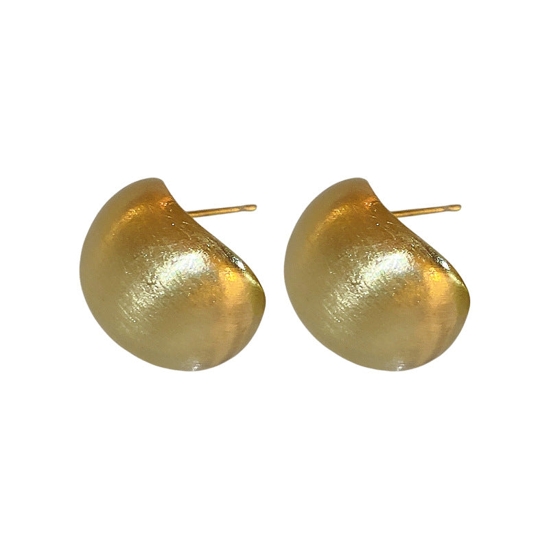 Wholesale Stylish C-Shaped Brushed Metal Earrings European Style Fashion Jewelry Boutique Resale