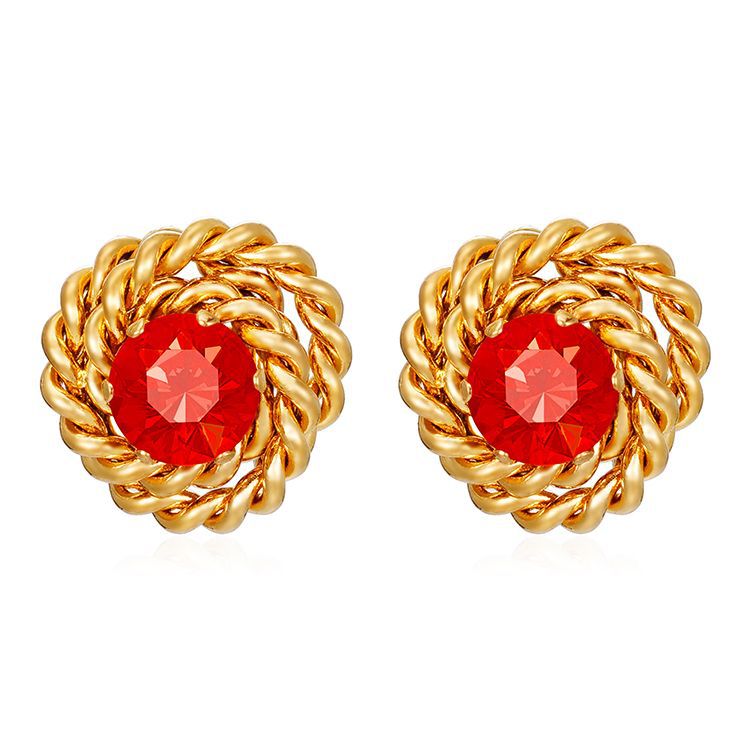 Wholesale Retro Fashion All-match Rose Zircon Stainless steel Earrings