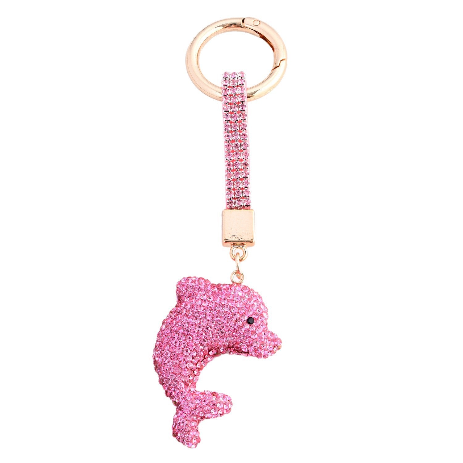 Wholesale Full Diamond Clay Cartoon Dolphin Keychain Pendant Car Pendant
