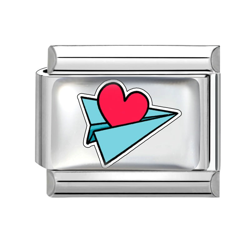 Wholesale Stainless Steel Heart Butterfly Fruit DIY Bracelet Charm,  Sweet Style Jewelry Accessory for Craft Supply