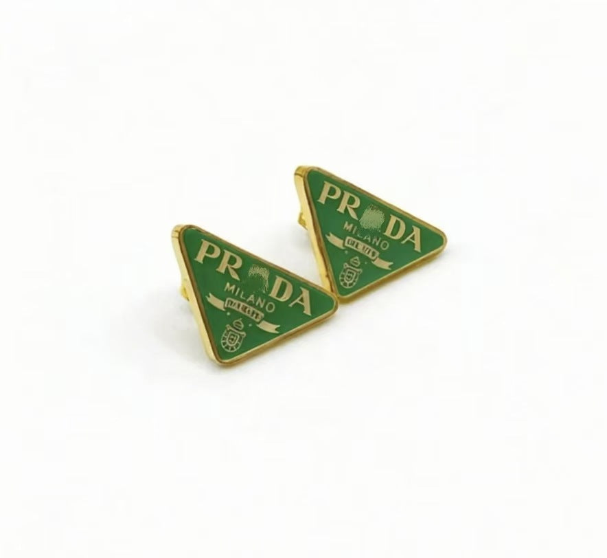 Wholesale ACCVIP Titanium Steel Light Luxury Enamel Inverted Triangle Stud Earrings