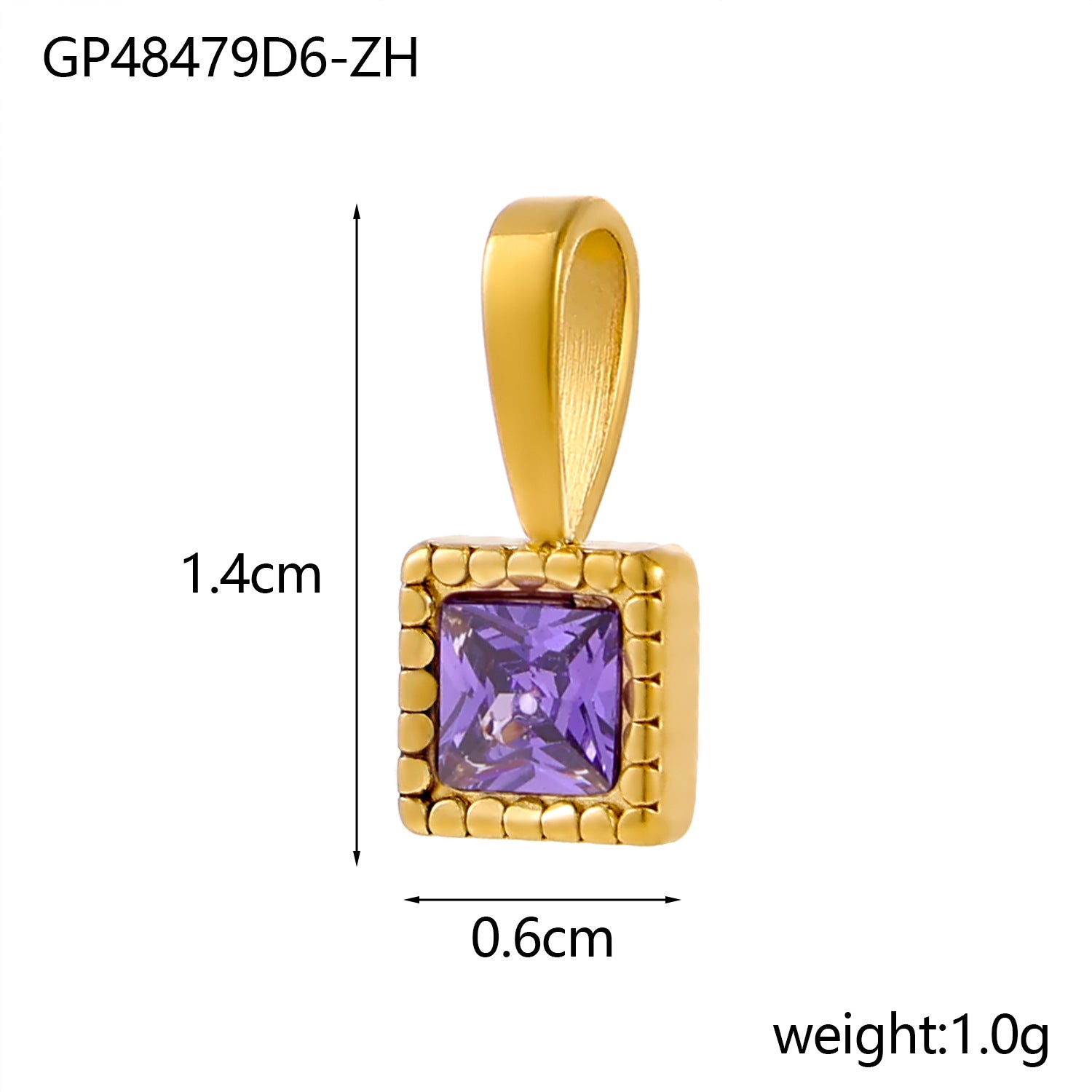 Wholesale DIY Colored Zircon Twelve Birthday Stone Pendant