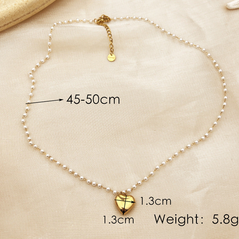 Wholesale Heart Pendant Necklace Stainless Steel 18K Gold Plated Necklaces ACC-NE-YuSen002