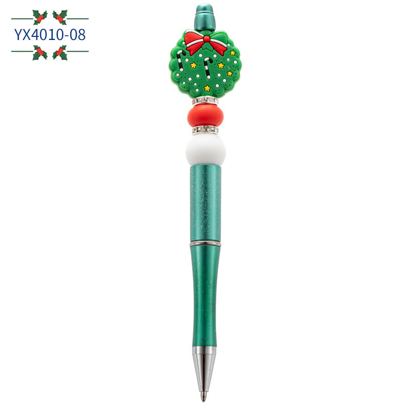 Wholesale Christmas beaded pen creative DIY  bead ballpoint pen