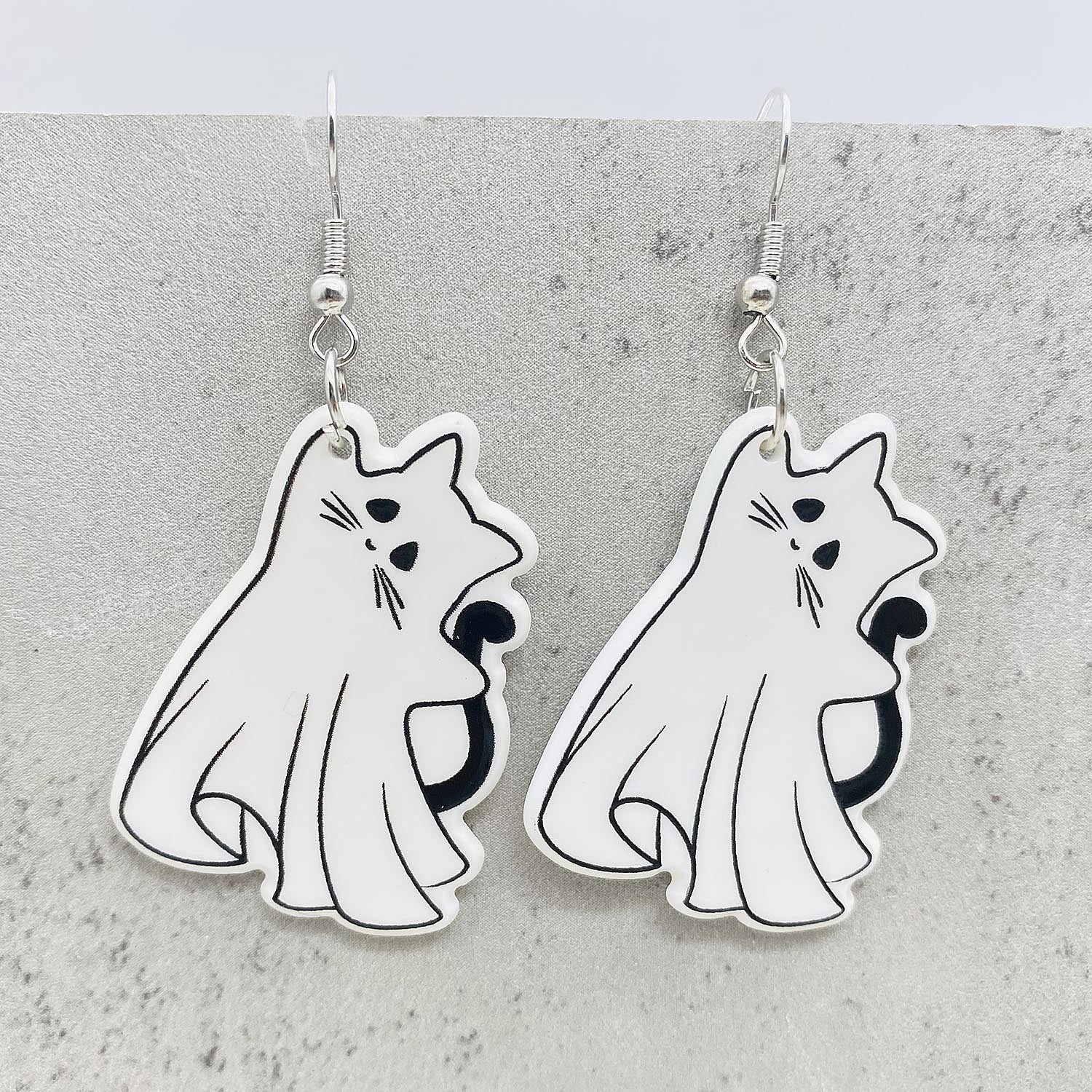 Wholesale Halloween Earrings Cartoon Cute Cat Ghost Pumpkin Acrylic Earrings ACC-ES-ChenY018