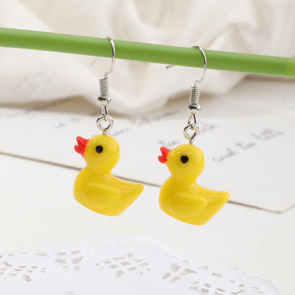 Wholesale 3D cute cartoon duck bear earrings