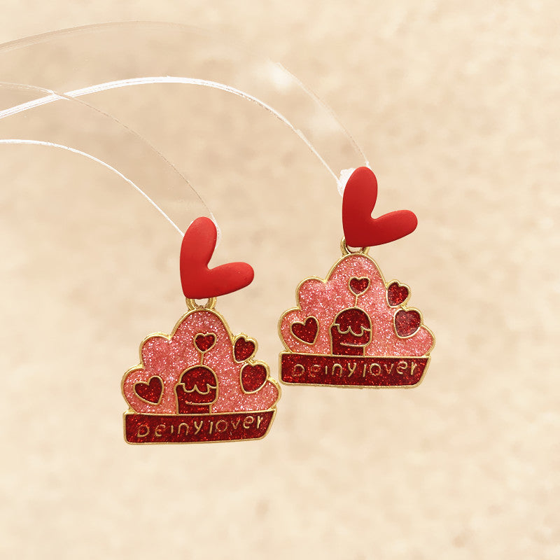 Wholesale Valentine's Day Dropping Oil Love Letter Envelope  Earrings