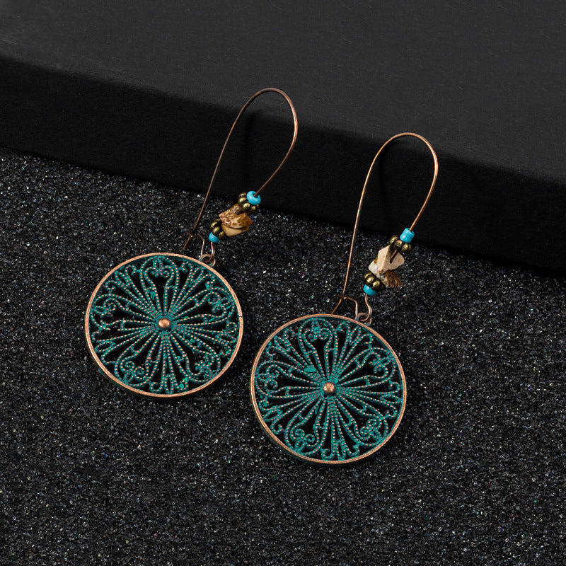 Wholesale Bohemian Vintage Dream Catcher Earrings Alloy Jewelry Boutique Resale Gift