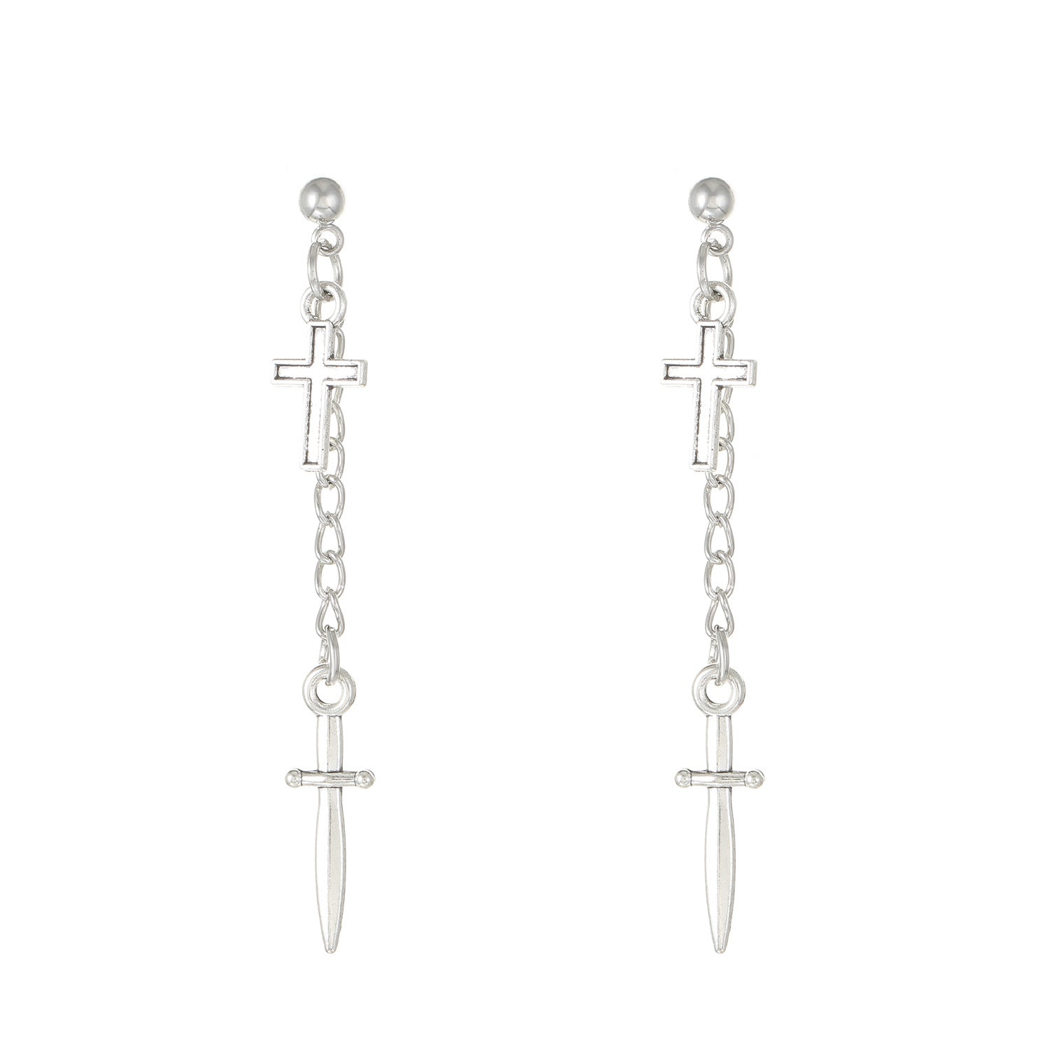 Wholesale Cross Sword Round Alloy Earrings ACC-ES-MY034