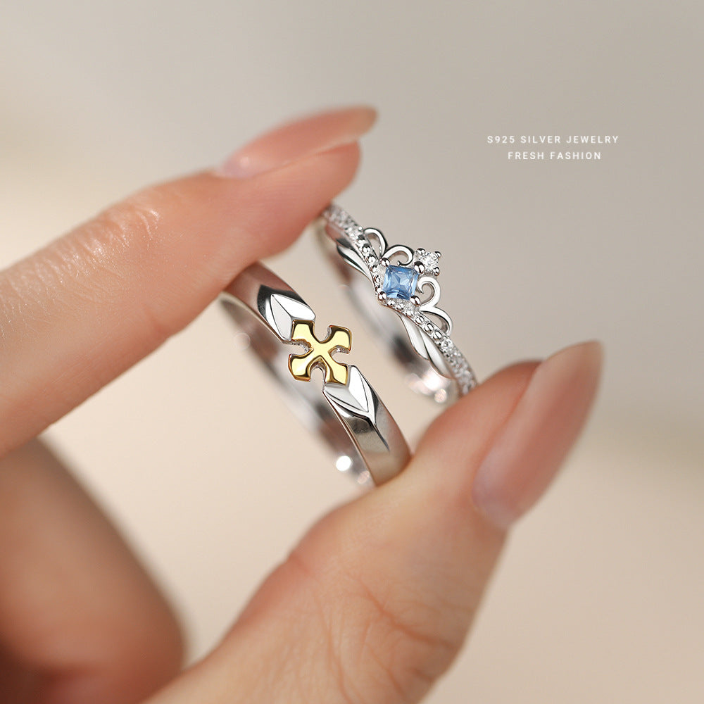 Wholesale Princess and Knight Couple S925 Sterling Silver Ring