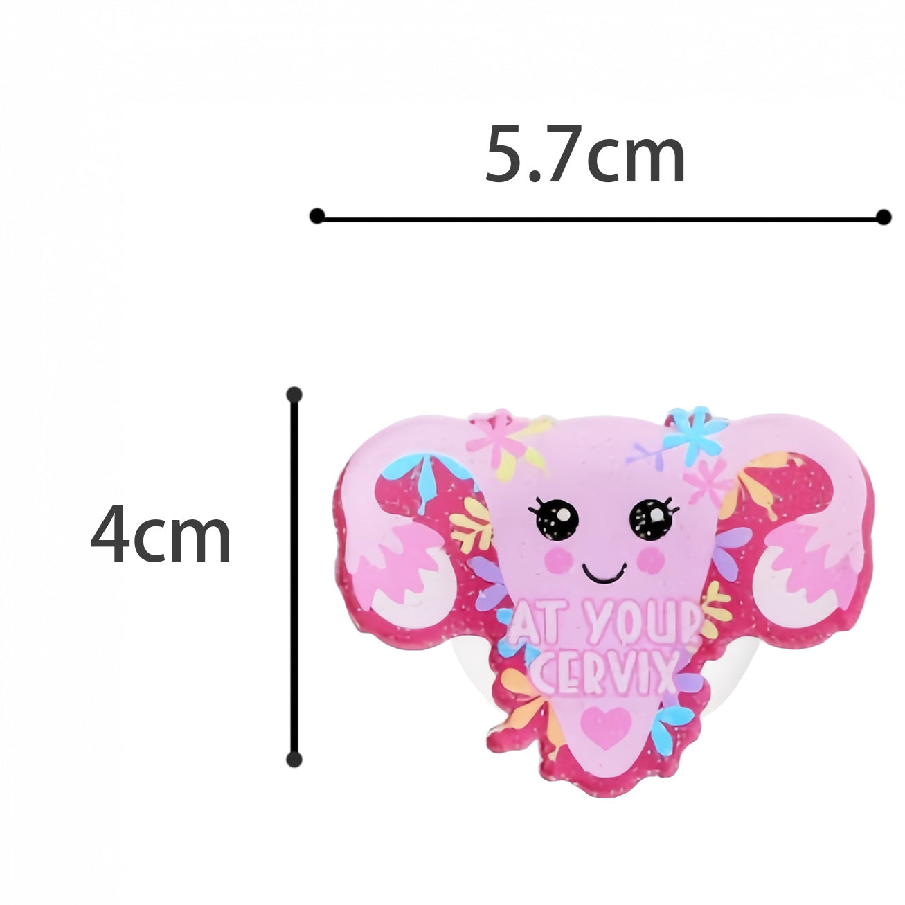 Wholesale Acrylic Retractable Badge Reel Glitter Heart Design Nurse ID Holder