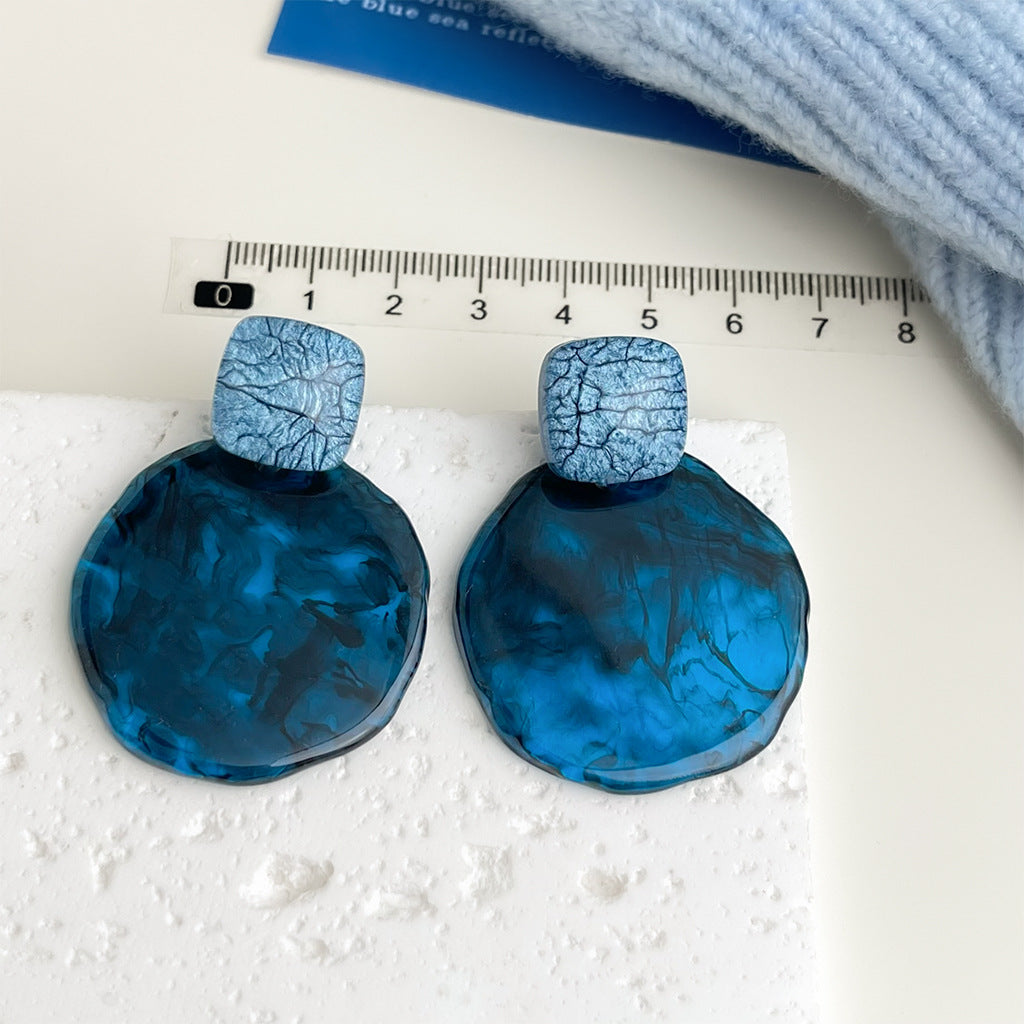 Wholesale blue oil earrings
