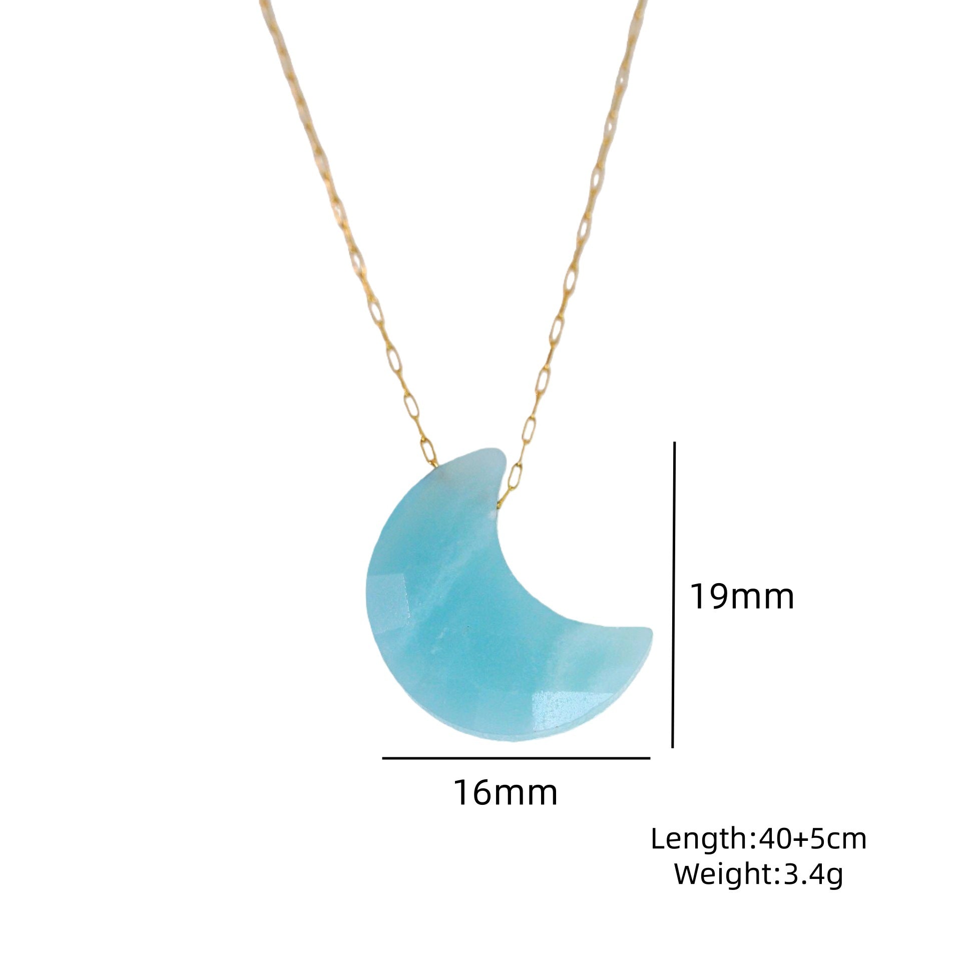 Wholesale Light Luxury Blue Tianhe Stone 14K Gold Plated Titanium Steel Necklace,  Fashion Jewelry Accessory Gift