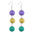 Wholesale Mardi Gras Earrings Purple Yellow Green Tricolor Beaded Long Earrings