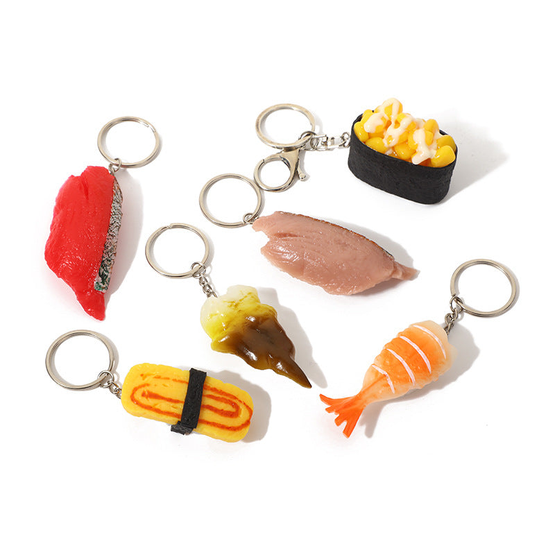 Wholesale pvc sushi cuisine keychain