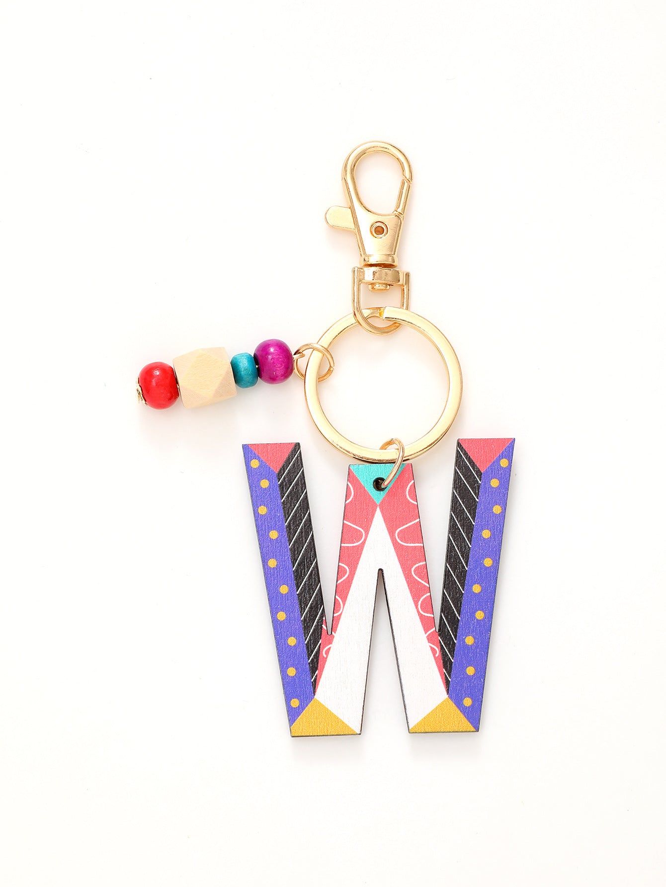 Wholesale Trendy Alphabet Bead Keychain Wooden Car Key Accessory Gift Boutique Resale