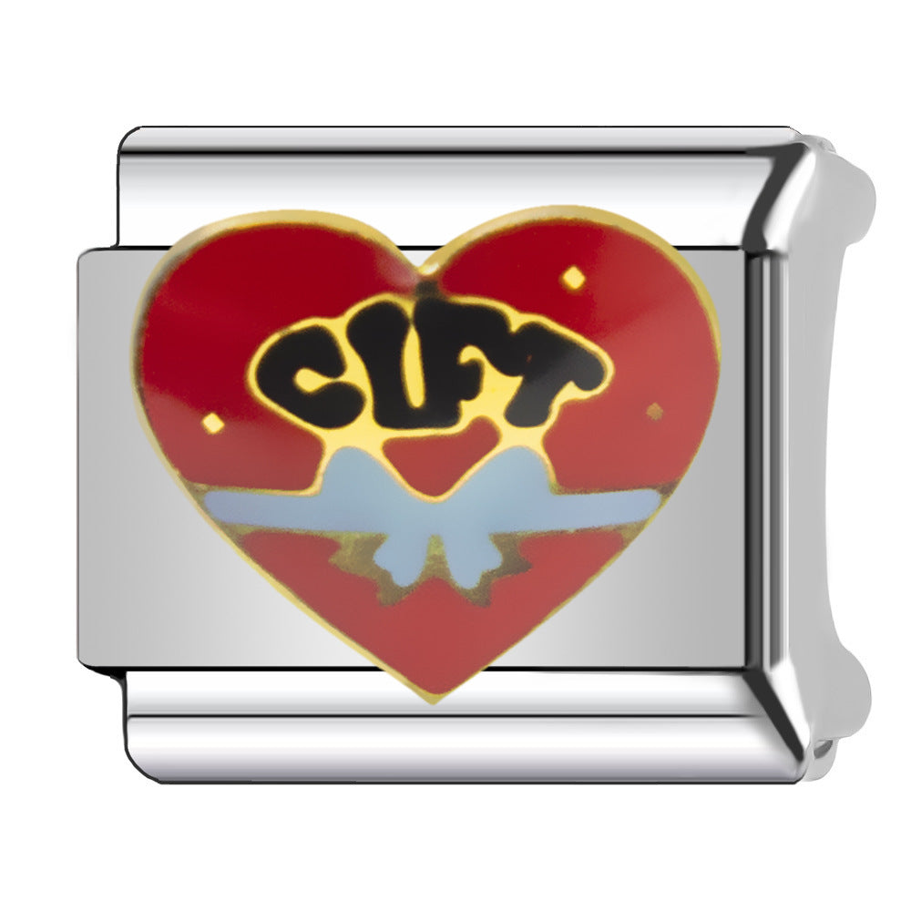 Wholesale Heart-Shaped Italian Module Bracelet Stainless Steel Dripping Oil Fashion Jewelry Accessory Gift