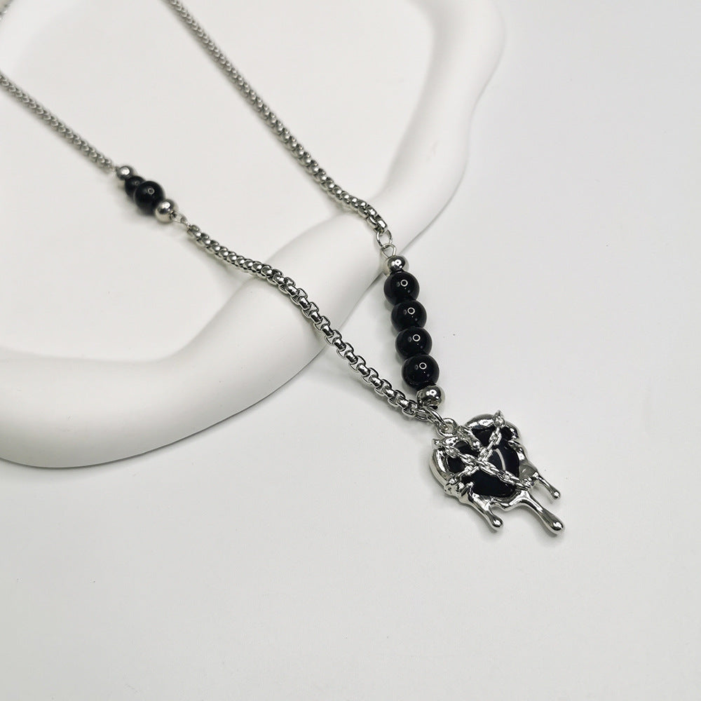 Wholesale  Titanium Steel Imprisonment Love Stitching Necklace