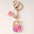 Wholesale  Resin Glue English Numbers Pink Tassel Rose Red Gold Foil Keychain