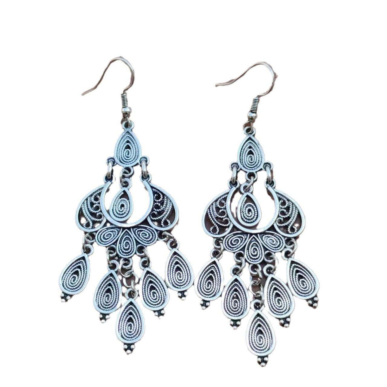 Wholesale Zinc Alloy Electroplated Long Peacock Dangle Earrings Bohemian Retro Ethnic Style Fashion Jewelry Accessory For Women Party Wear