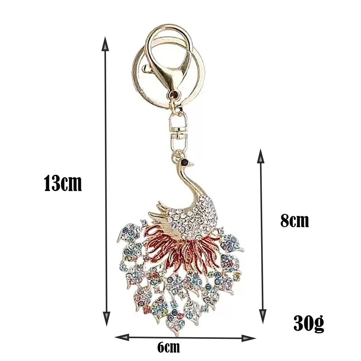 Wholesale Korean Style Peacock Crystal Keychain - Fashion Bag Charm &  Car Key Accessory