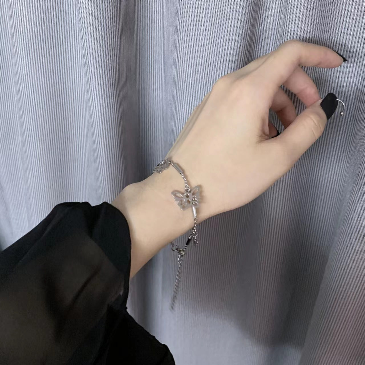 Wholesale Dark Double Layer Distressed Bracelet Layered Bracelet Set ACC-BT-Tongs002