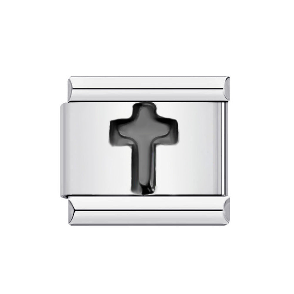 Wholesale Italian Charm Bracelet  pink English letters DIY Stainless Steel Composable Bracelet