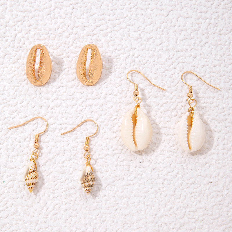 Wholesale Beach Style Shell Star Conch Starry Earrings