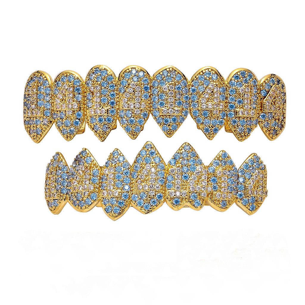 Wholesale Grillz Micro-Inlaid Zircon Hip-Hop Resale Jewelry Accessory