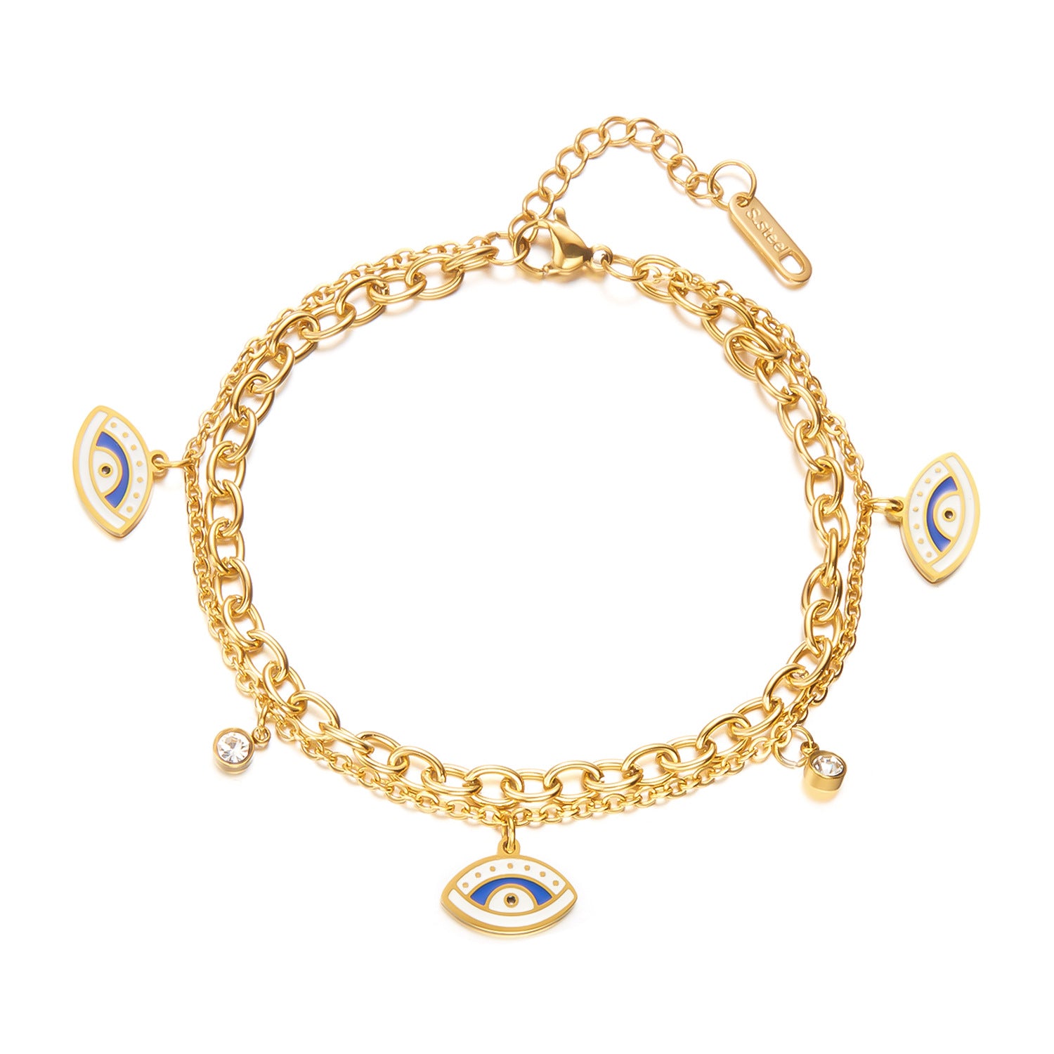 Wholesale  Stainless Steel Multi-accessories Double-layer Bracelet