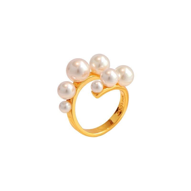 Wholesale  Unique Open Pearl Ring