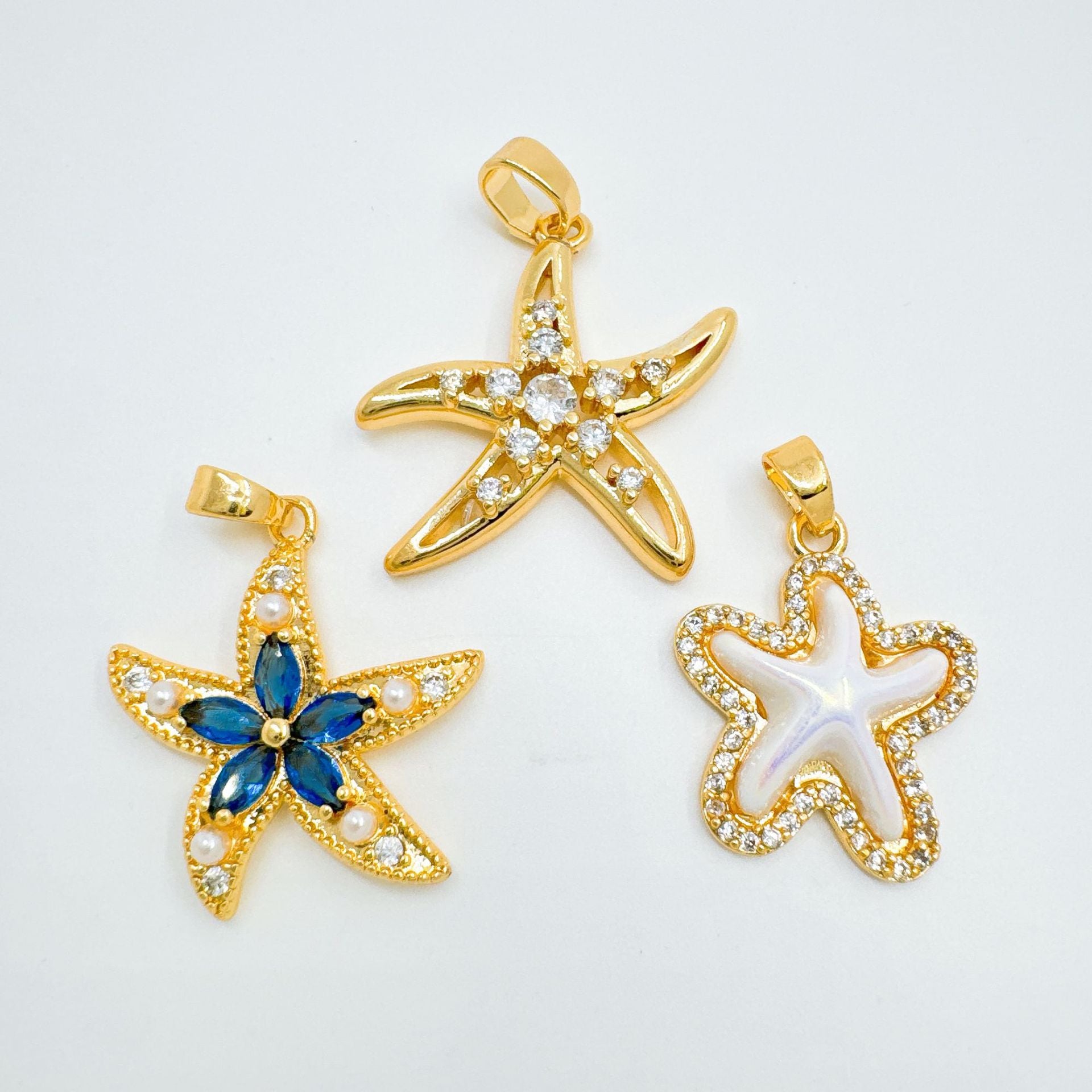 Wholesale Stylish Ocean Themed Gold Plated Pendant Necklace Starfish Heart Design Fashion Jewelry Gift For Resale