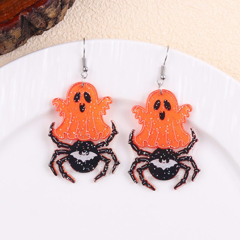 Wholesale  contrasting color cartoon ghost acrylic earrings