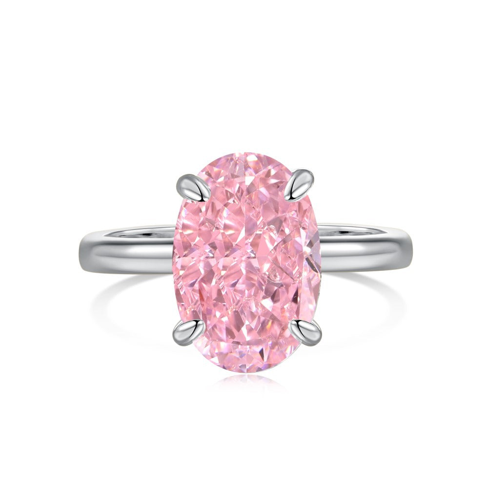 Wholesale 925 Sterling Silver Zircon Ring Women S Oval Radiant Cut High Carbon Diamond Look Jewelry Accessory Everyday Wear