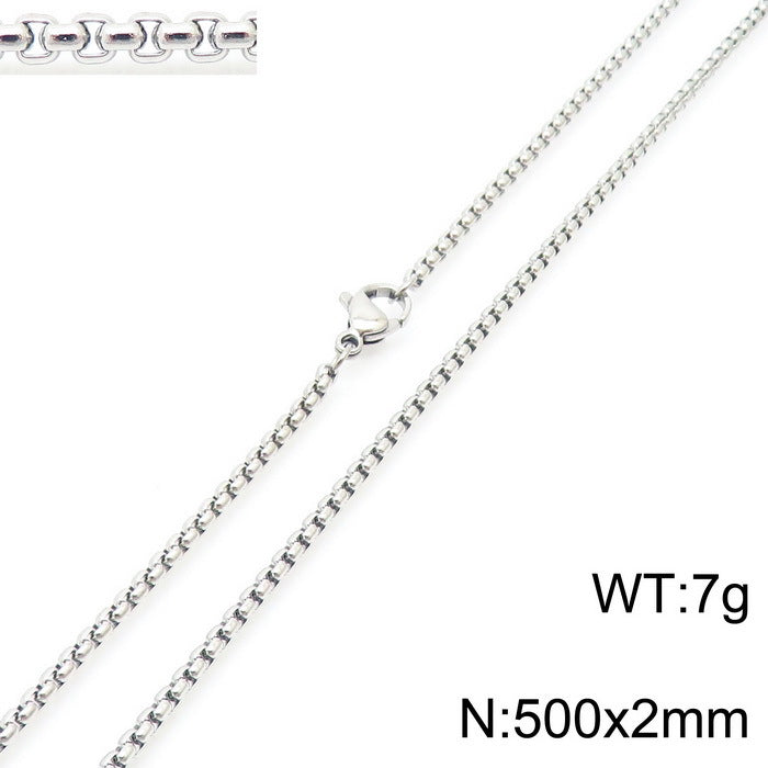 Wholesale Electroplated 18K Gold Square Pearls Titanium Steel Necklaces ACC-NE-KaLun005