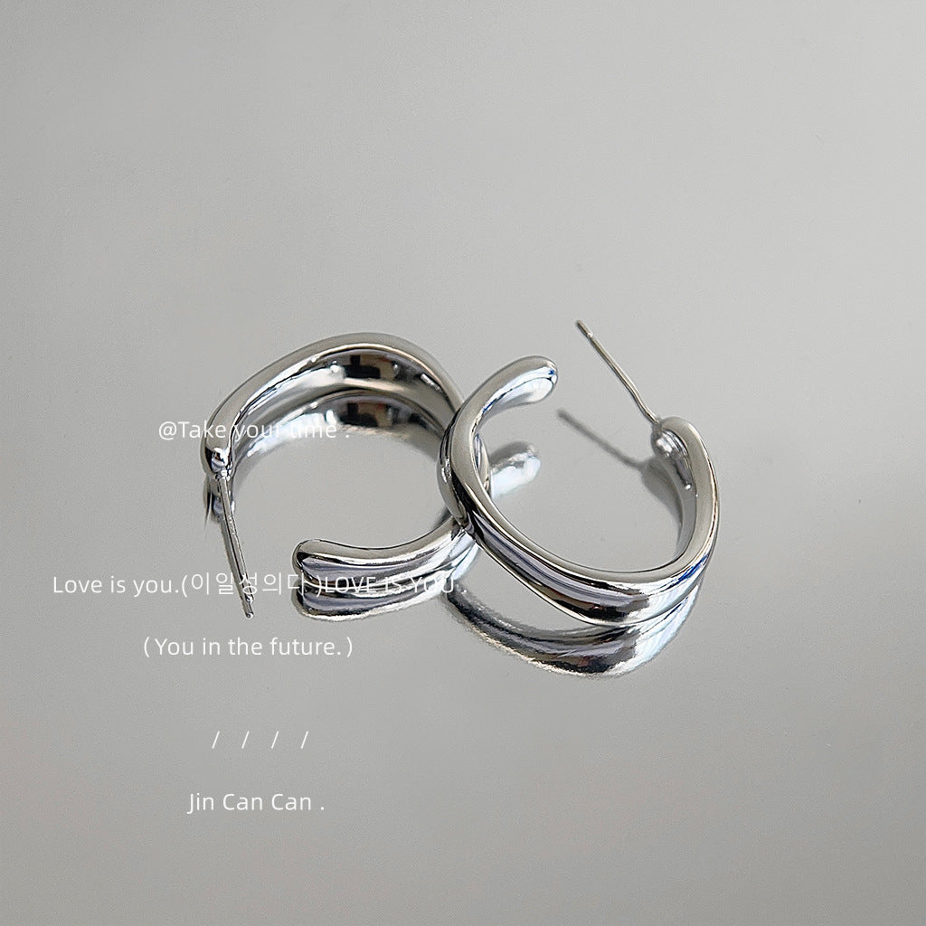 Wholesale geometric plain ring design earrings