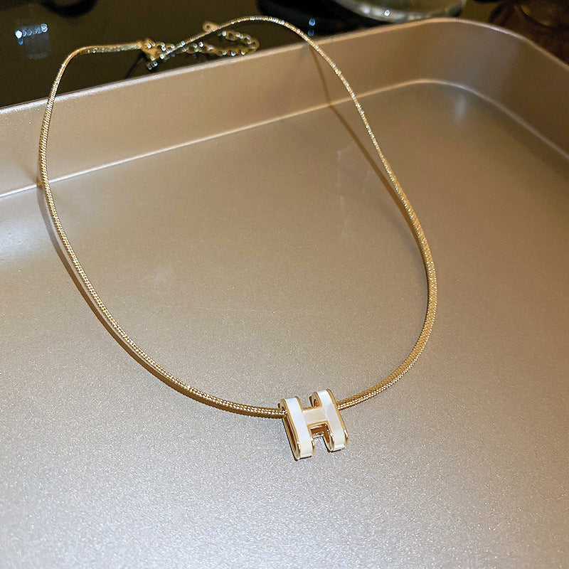 Wholesale Real Gold Plated Zircon Letter Necklace ACCVIP-NE-KJ001