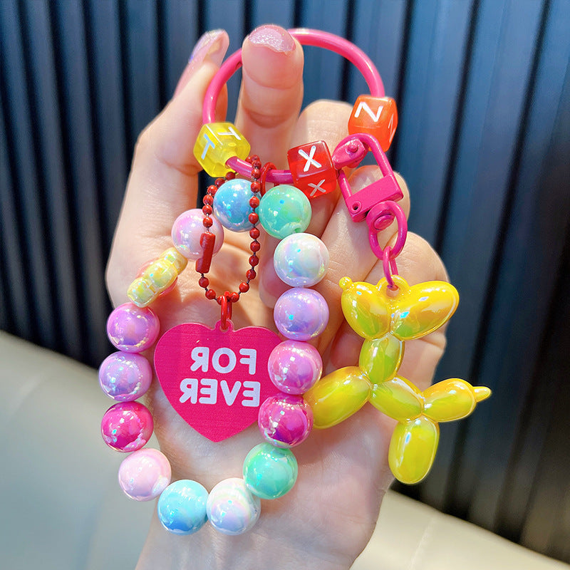 Wholesale Acrylic Beaded Balloon Dog Keychains ACC-KC-WoAn021