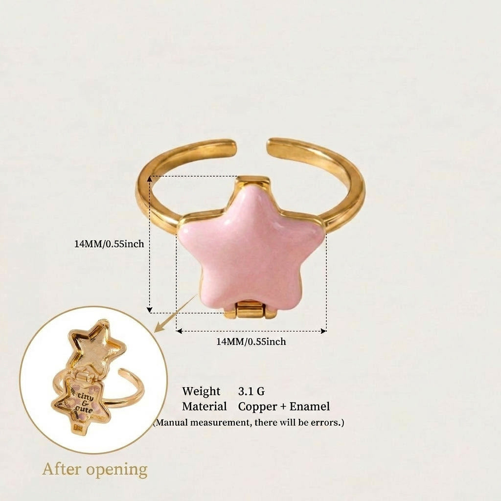 Wholesale Fashion Heart Locket Necklace For Women Copper Pink Gold Plated Cute Star Pendant Jewelry Gift
