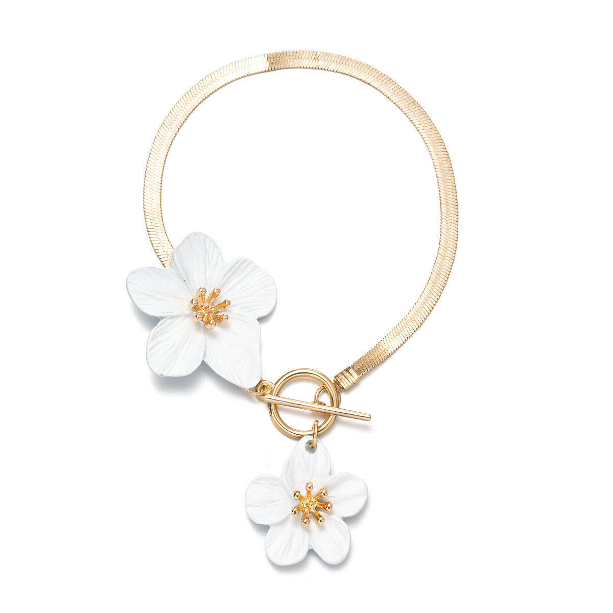 Wholesale  exaggerated  three-dimensional flower paint alloy  anklet jewelry